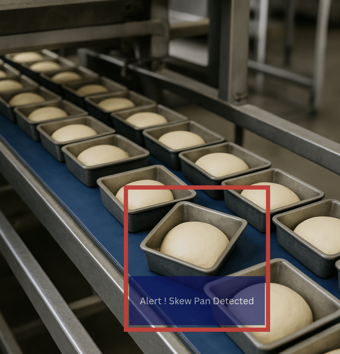 Image of a skew pan detected on a production line.