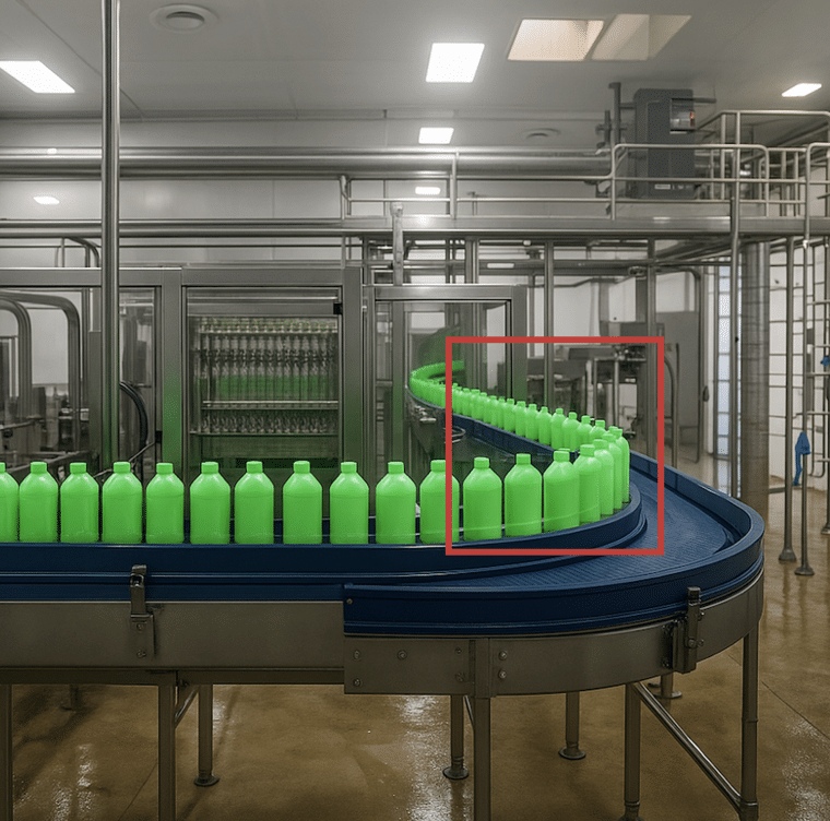 Image representing a production line being tracked.