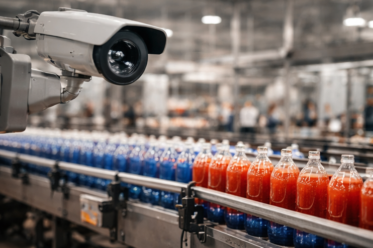 CCTV monitoring beverage production line