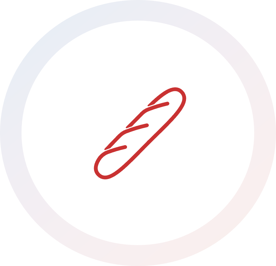 Simple illustration of a baguette