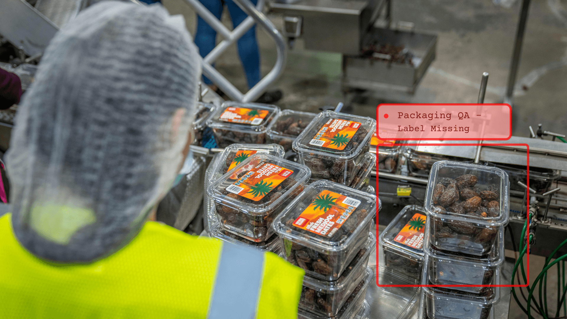 detecting label efficiency on a food line